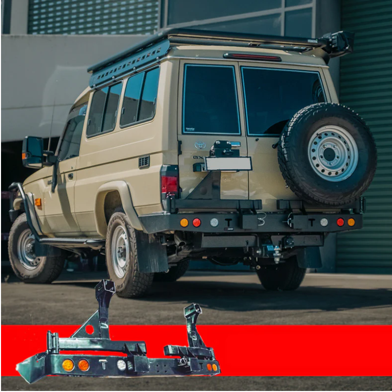 ROCKARMOR STEEL DUAL WHEEL CARRIER TO SUIT TOYOTA LANDCRUISER FJ75, FJ76 &  FJ78 1992-2006 TROOPY WAGON