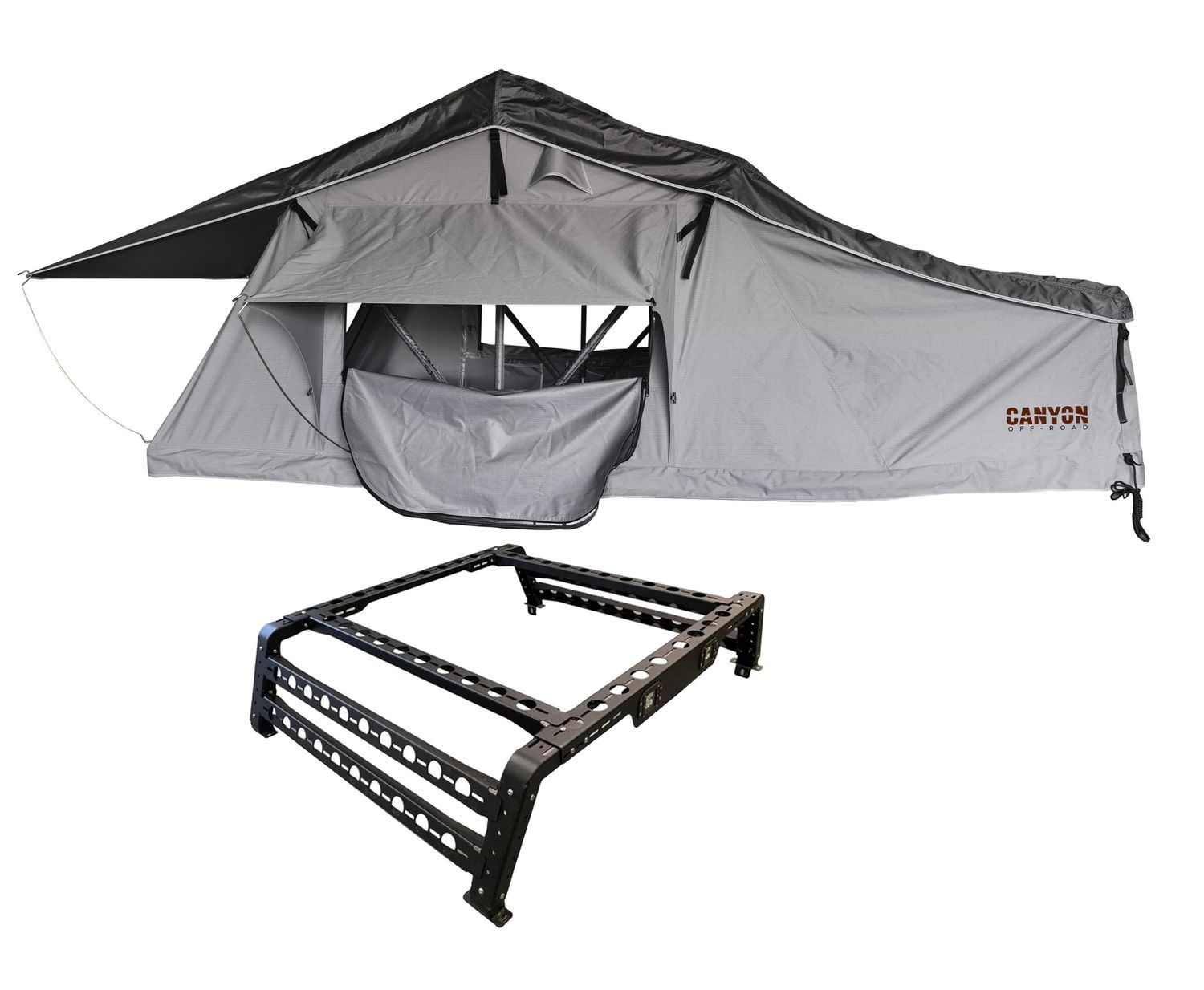 Roof Top Tent Package - 2 Person LONG STYLE Soft Shell Tent Canyon Offroad