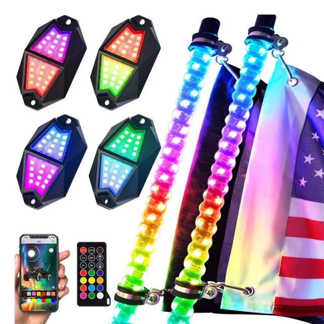 DC Mode RGB Chasing Rock Lights 8 Pack