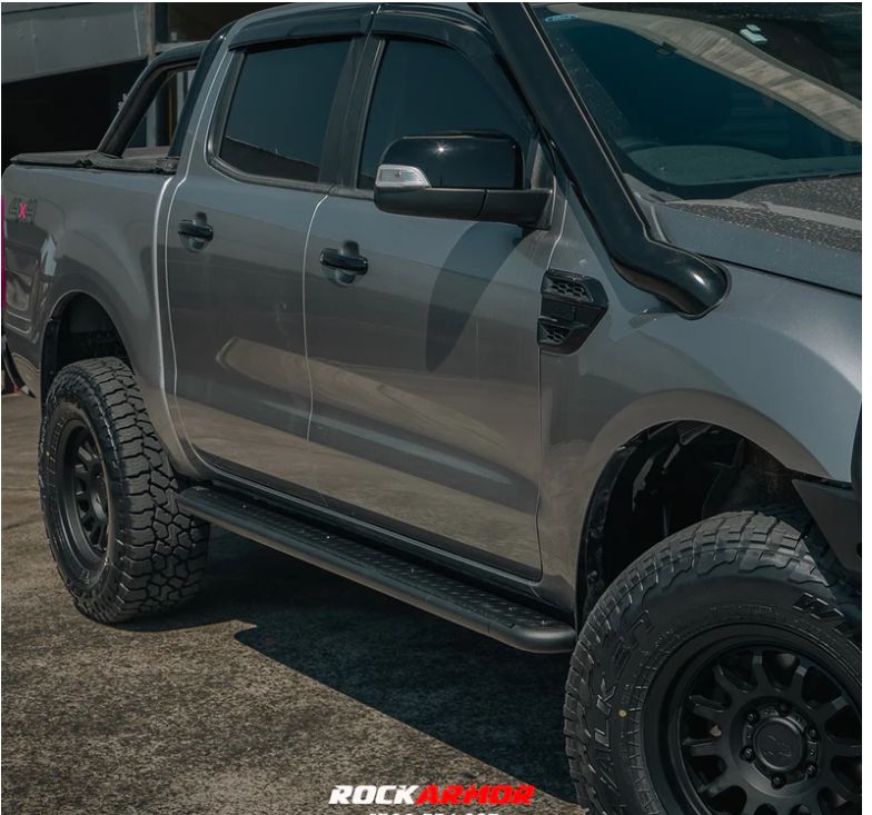 ROCKARMOR STEEL ROCKSLIDER SIDE STEPS TO SUIT FORD RANGER PX1,2,3 Dual Cab/Extra cab 2012-2022