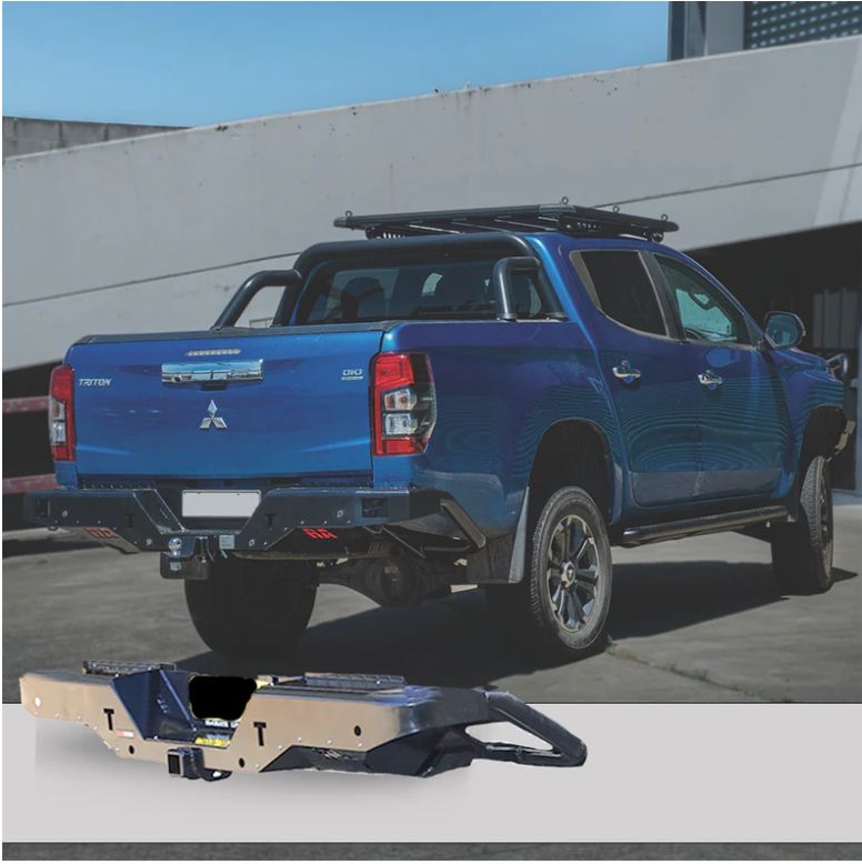 ROCKAMOR ELITE STEEL REAR STEP / TOWBAR TO SUIT MITSUBISHI MR TRITON 2019+ GLX/GLX+/GLS/GLSR
