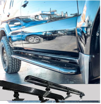 ROCKARMOR STEEL ROCKSLIDER SIDE STEPS TO SUIT TOYOTA PRADO FJ120 Series 2003-2009 ROCKARMOR STEEL ROCKSLIDER SIDE STEPS TO SUIT TOYOTA PRADO FJ120 Series 2003-2009