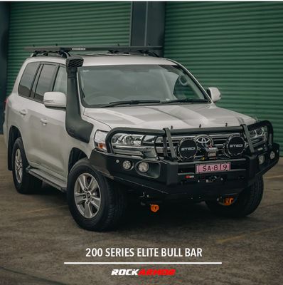ROCKARMOR ELITE STEEL BULLBAR TO SUIT TOYOTA LANDCRUISER 200 GX GXL Sep 2015-2021 (Full Bar Replacement) ROCKARMOR ELITE STEEL BULLBAR TO SUIT TOYOTA LANDCRUISER 200 GX GXL Sep 2015-2021 (Full Bar Replacement)