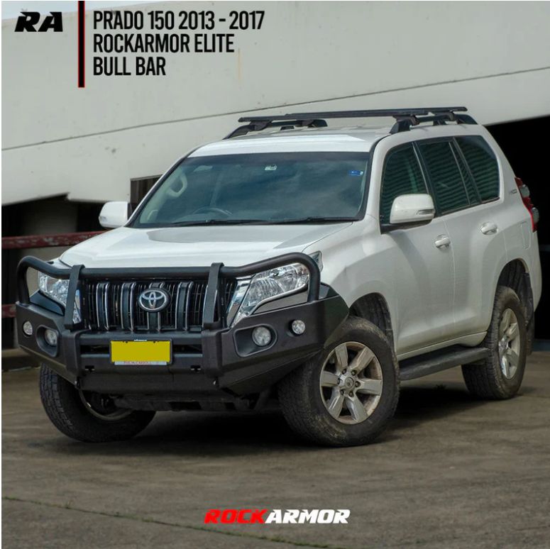 ROCKARMOR ELITE STEEL BULLBAR TO SUIT TOYOTA PRADO 150 TEAR DROP 2013-2017 ROCKARMOR ELITE STEEL BULLBAR TO SUIT TOYOTA PRADO 150 TEAR DROP 2013-2017