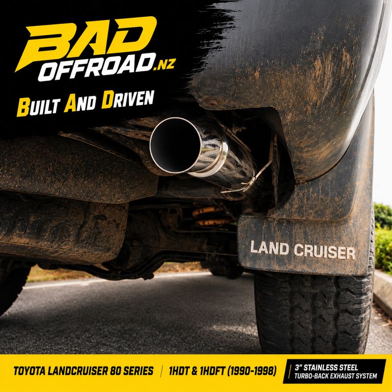 Toyota LandCruiser 80 Series 3" Stainless Steel Turbo-Back Exhaust | 1HDT & 1HDFT (1990–1998)
