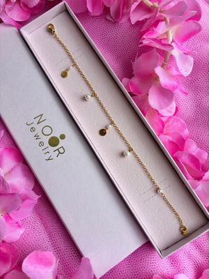 Diana armbånd med ægte sterling sølv kæde og ferskvandsperler