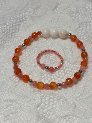 zahra perlesæt i agate og jade perler