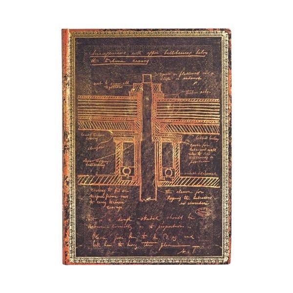 Tesla, Sketch of a Turbine: Midi Lined Journal (Embellished Manuscripts Collection)