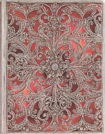 Garnet: Ultra Lined Journal (Silver Filigree Collection)