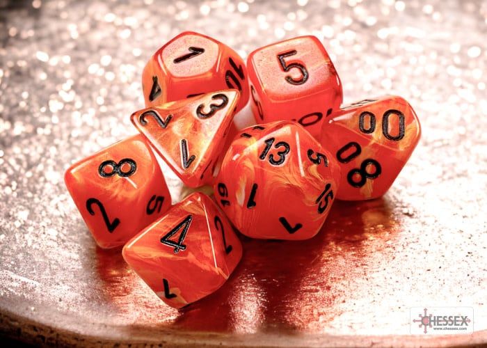 MINI VORTEX 7-DIE SET ORANGE/BLACK - CHESSEX