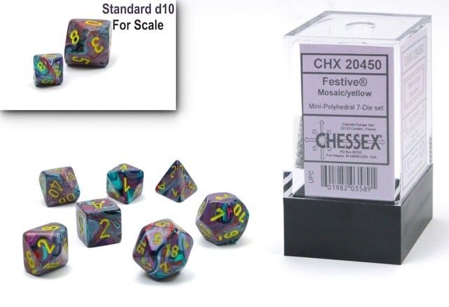 MINI FESTIVE 7-DIE SET MOSAIC/YELLOW - CHESSEX