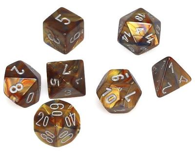 MINI LUSTROUS 7-DIE SET GOLD/SILVER - CHESSEX