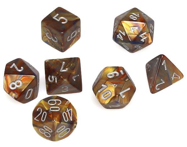 MINI LUSTROUS 7-DIE SET GOLD/SILVER - CHESSEX