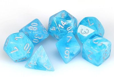 MINI LUMINARY 7-DIE SET SKY/SILVER - CHESSEX