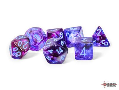 MEGA NEBULA 7-DIE SET (NOCT/BLUE LUMINARY) - CHESSEX