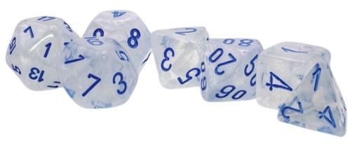 MEGA BOREALIS 7-DIE SET (ICICLE/LIGHT BLUE LUMINARY) - CHESSEX
