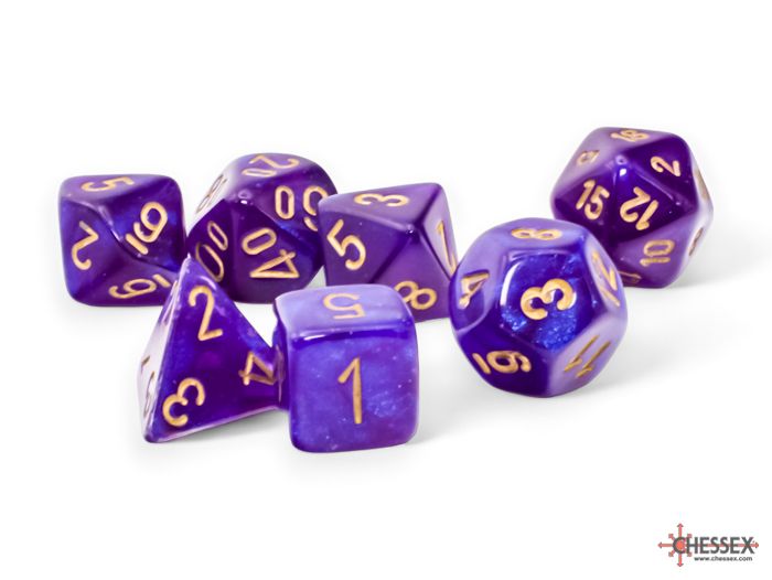 MEGA BOREALIS 7-DIE SET (PURPLE/GOLD LUMINARY) - CHESSEX