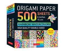 Origami Paper 500 sheets Rainbow Watercolors 6&quot; (15 cm) Tuttle Origami Paper: Double-Sided Origami Sheets Printed with 12 Different Designs (Instructions for 5 Projects Included) by Tuttle Studio