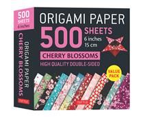 Origami Paper 500 sheets Cherry Blossoms 6&quot; (15 cm) Tuttle Origami Paper: Double-Sided Origami Sheets Printed with 12 Different Patterns (Instructions for 6 Projects Included) by Tuttle Studio