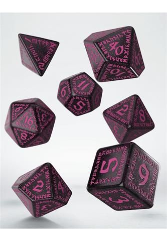 RUNIC SHIMMERING BLACK W/MAGENTA DICE SET