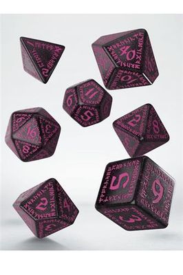 RUNIC SHIMMERING BLACK W/MAGENTA DICE SET
