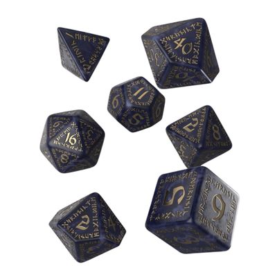 RUNIC MIXED BLUE GOLD DICE SET