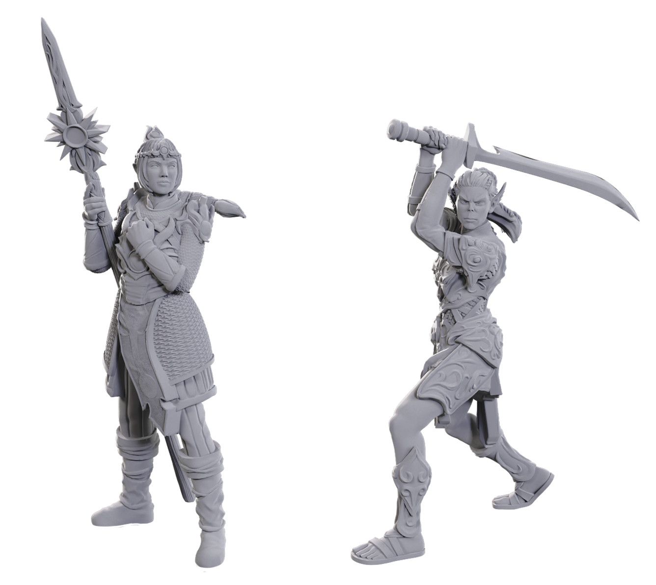 DND UNPAINTED MINIS, SPECIAL ED. BALDUR&#39;S GATE 3 - LAE&#39;ZEL &amp; SHADOWHEART