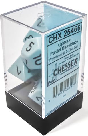 OPAQUE 7-DIE SET: PASTEL BLUE/BLACK