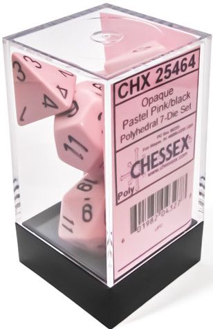 OPAQUE 7-DIE SET: PASTEL PINK/BLACK
