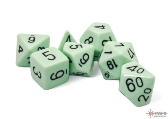 OPAQUE 7-DIE SET - PASTEL GREEN/BLACK