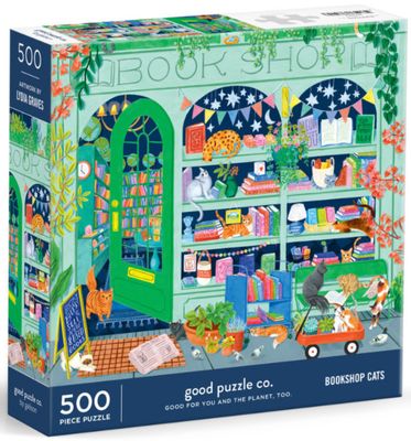 Good Puzzle Co. Bookshop Cats 500 Piece Puzzle