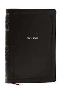 NKJV Giant Print End-of-Verse Reference Bible, Black Leathersoft, Red Letter, Comfort Print by Thomas Nelson