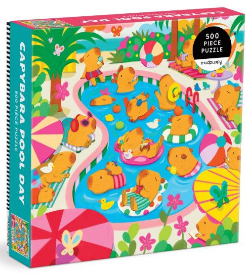 Capybara Pool Day 500 Piece Family Puzzle
