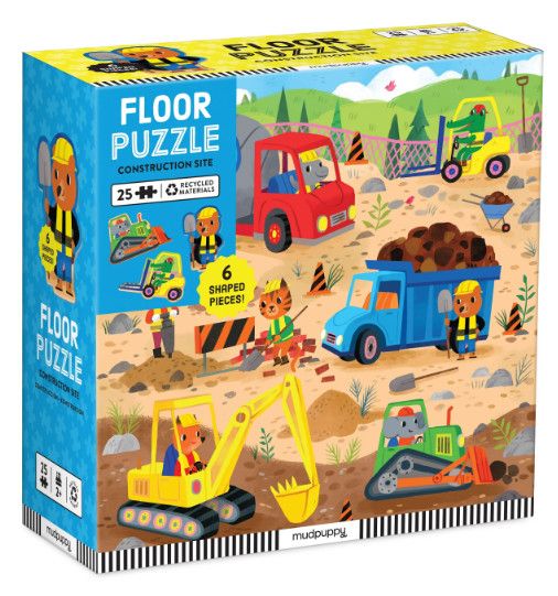 Construction Site 25 Piece Floor Puzzle with Shaped Pieces
