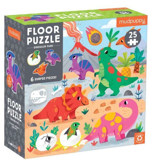 Dinosaur Park 25 Piece Floor Puzzle with Shaped Pieces