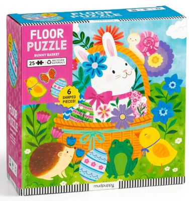 Bunny Basket 25 Piece Floor Puzzle with Shaped Pieces