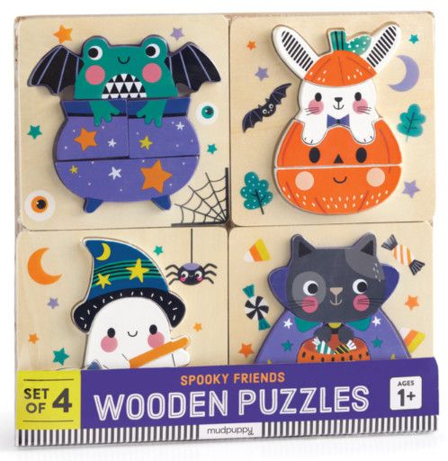 Halloween Set of 4 Wood Puzzles
