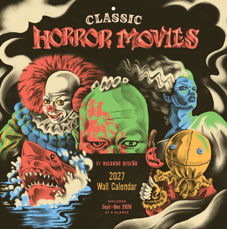 Classic Horror Movies 2027 Wall Calendar