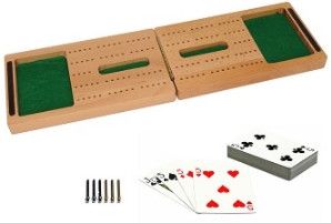 FOLDING CRIBBAGE, 2-TRACK, W/CARDS