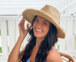 Frayed Ribbon Raffia Panama, Color: Ivory