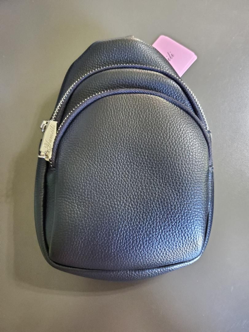 Leather Sling Bag Purse, Color: Black
