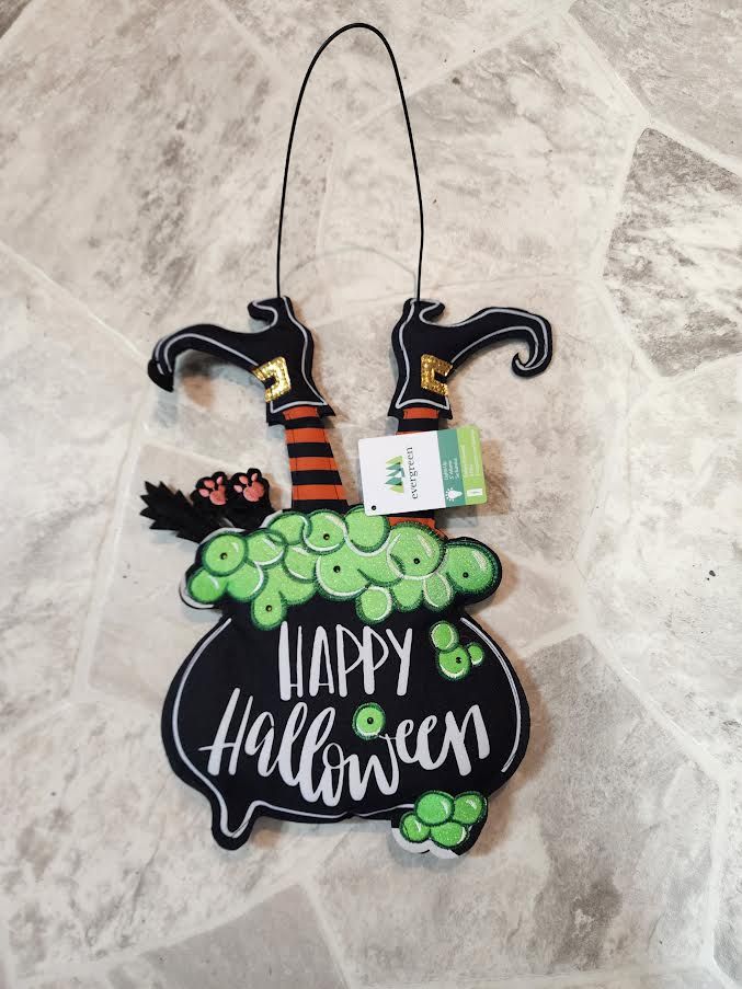 2023 Door Decor, Options: Lit Witch in Cauldron