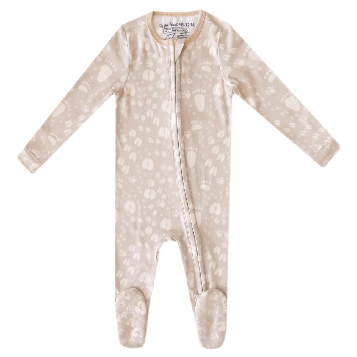 Copper Pearl Zip Up Footie Pajama Tracker, Size: 6-12 M