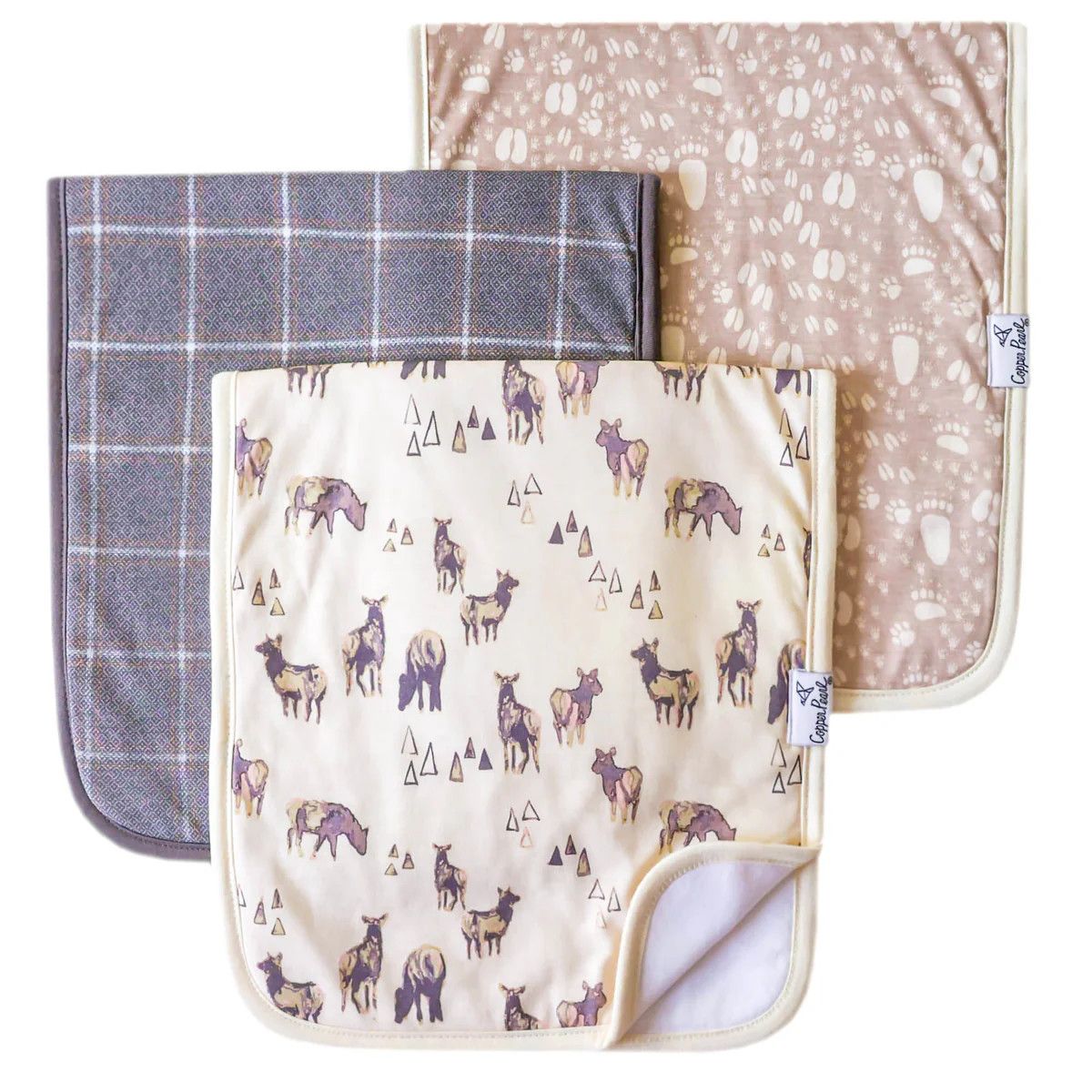 Copper Pearl Timber, Options: Premium Burp Cloth