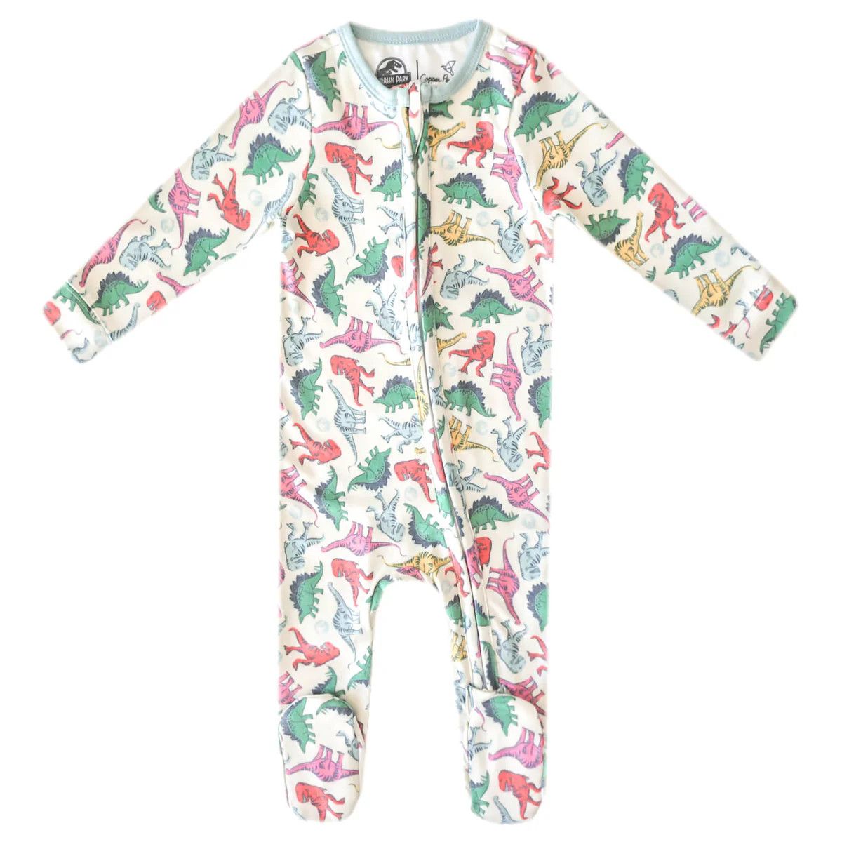 Copper Pearl Dinosaurs of Jurassic Park Zip Up Footie Pajama, Options: Newborn