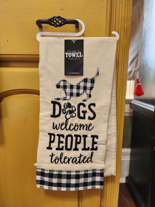 Dogs Welcome Tea Towel