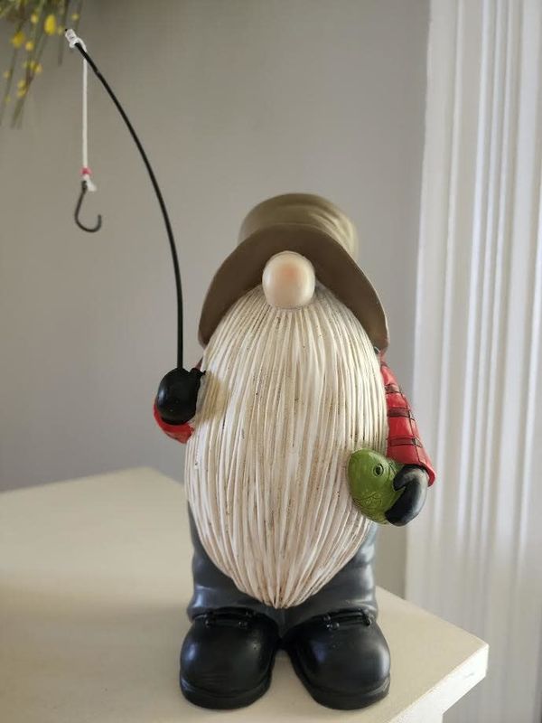 Fishing Gnome Garden Statuary 8 in.