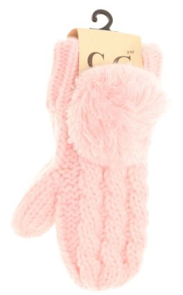 Kids Solid Fuzzy Lined Mittens