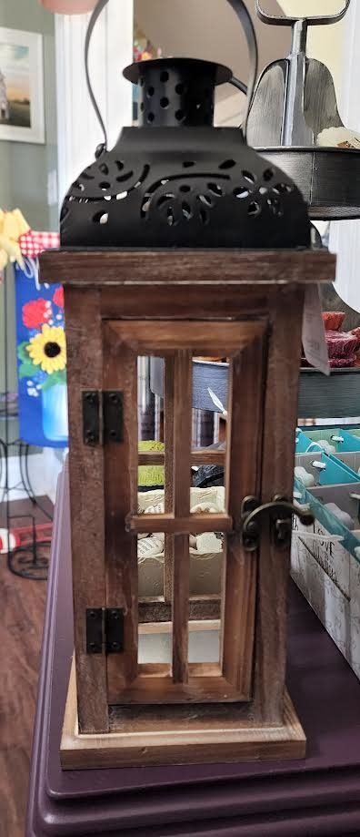 Small Nested Wood and Metal Lantern