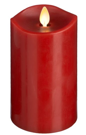 Red LED Wax Pillar Candle 3x6